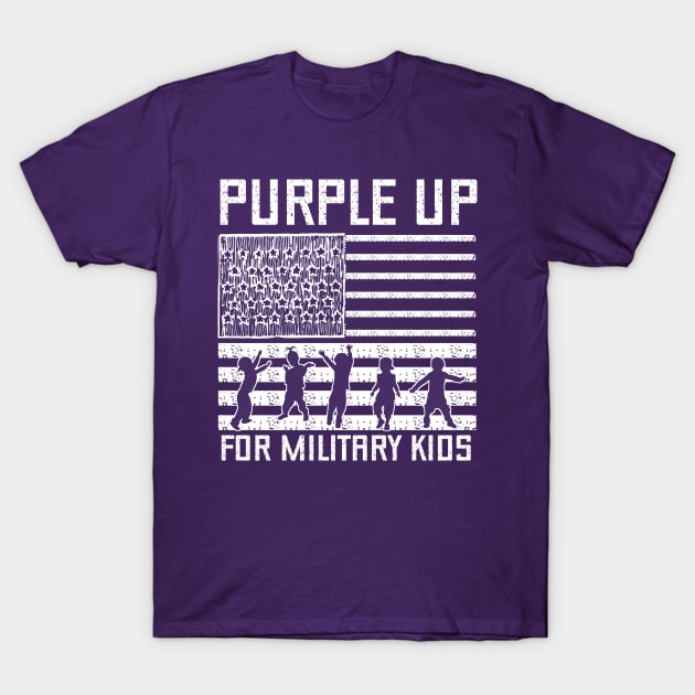 Purple Up For Military Kids - Month of the Military Child 2023 T-Shirt by PraiseArts 